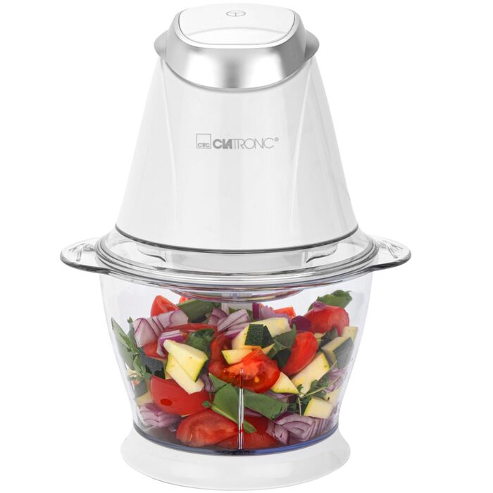 Електричний дрібник Clatronic MZ 3579: 250W, нержавіюча сталь, 1л, подрібнення льоду, білий