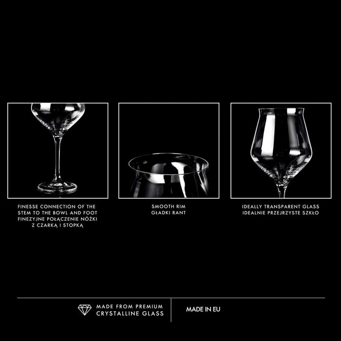 Krosno Bier-Tulpen Beer Glasses | Tasting Glass | Set of 6 | 420 ML | Avant-Garde Collection | Perfect for Home and Parties | Dishwasher Safe