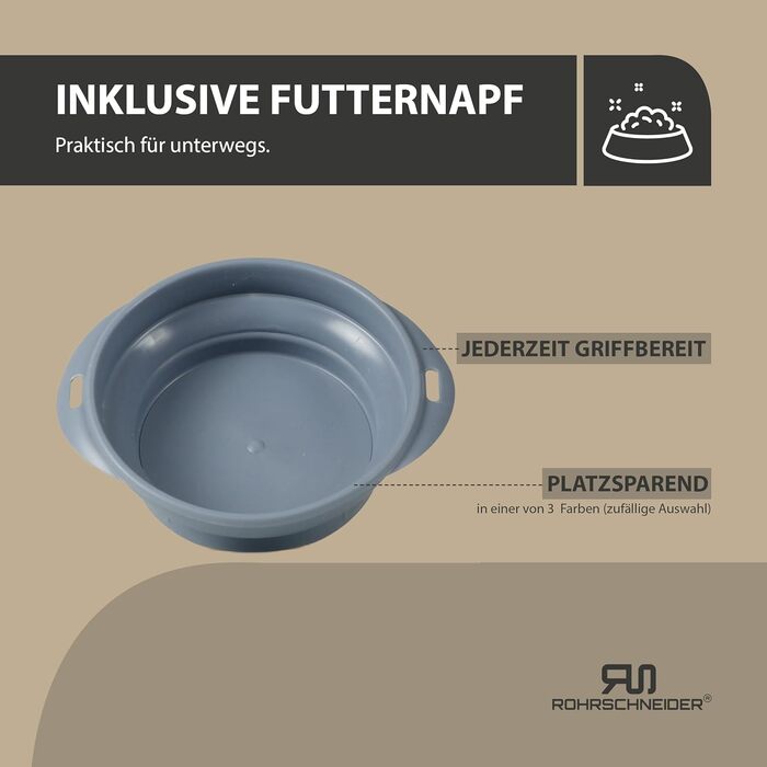 Лежанка для собак Rohrschneider з мискою, 50x80x7 см, бірюзовий | Лежанка для собак та котів, антиковзаюча, міцна, Made in EU