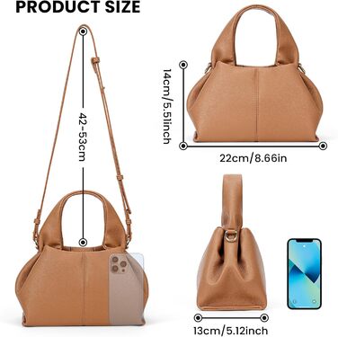 Сумка-клатч жіноча Cloud Pouch Bag коричнева міні: сумка через плече, ретро крос-боді з ремінцем