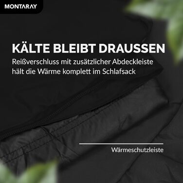 Спальний мішок Mumienschlafsack для 3-4 сезони, 8°C до -5°C, 300GSM, 80x220cm, для жінок та чоловіків, чорний