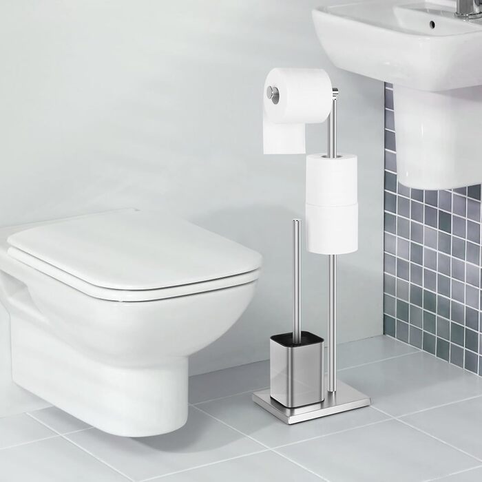 Тримач туалетного паперу з щіткою для унітазу YUET, гальванічне покриття, сріблястий