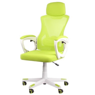 Офісне крісло, крісло для начальника, крісло для роботи з регулюванням, сітчасте дихаюче, колір лайм