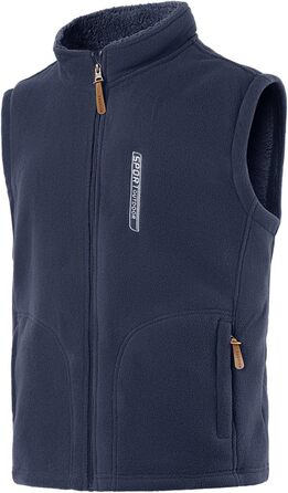 Чоловічий флісовий жилет з високим коміром для активного відпочинку, теплий зимовий жилет, чоловічий жилет з кишенями на блискавці, з підкладкою (синій, 3XL)