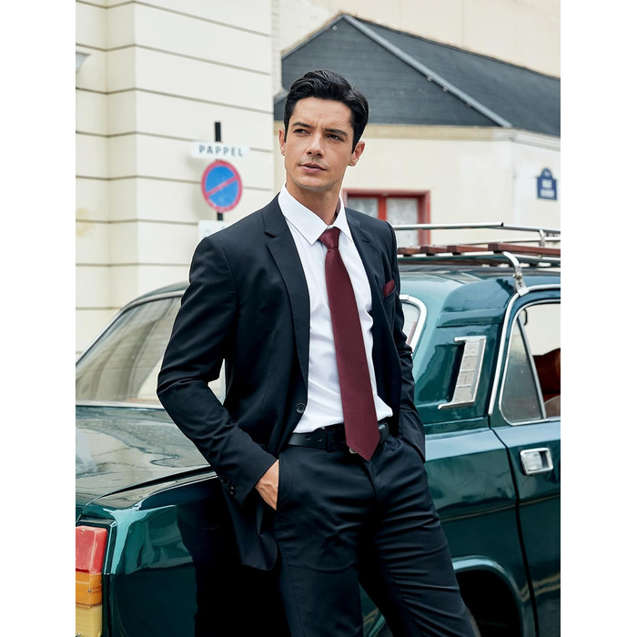 HISDERN Набір краваток для чоловіків (3 шт.) Класичні краватки та нагрудні хустки з шовку для весілля та свят