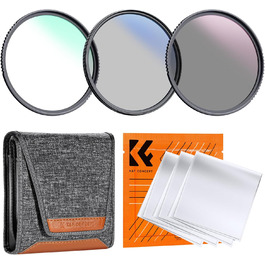 Набір фільтрів K&F Concept 62mm: UV, CPL, ND4 (Nano-Klear)