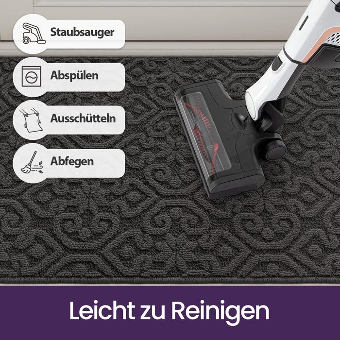 При Entrance килимок DEXI 60x90 см, протиковзний вбираючий килим для входу, передпокою та тераси, антрацит