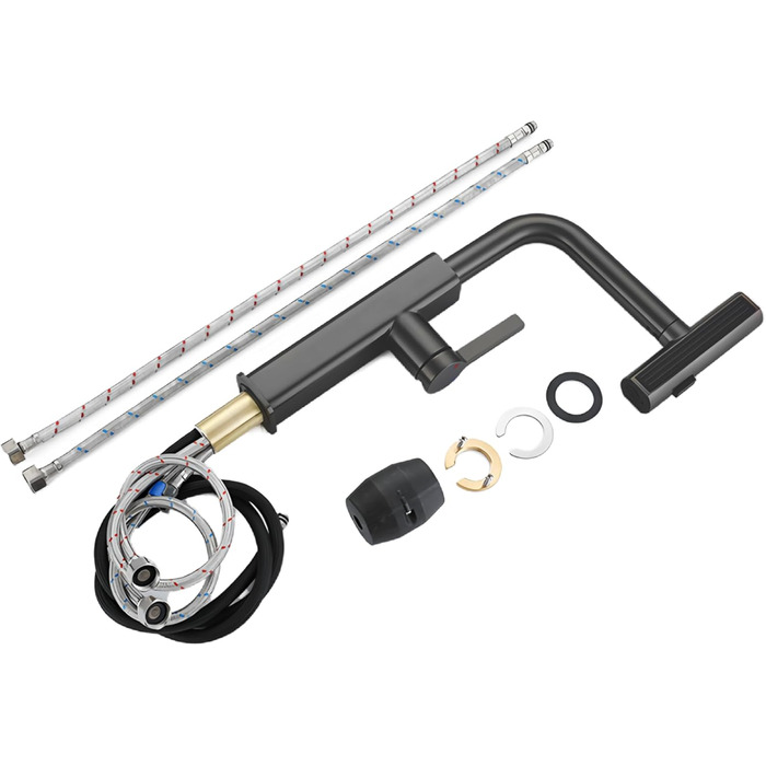 Висувна кухонна змішувач-кран для кухні, суміш батарея, кран для мийки, 3 режими (білий, чорний)