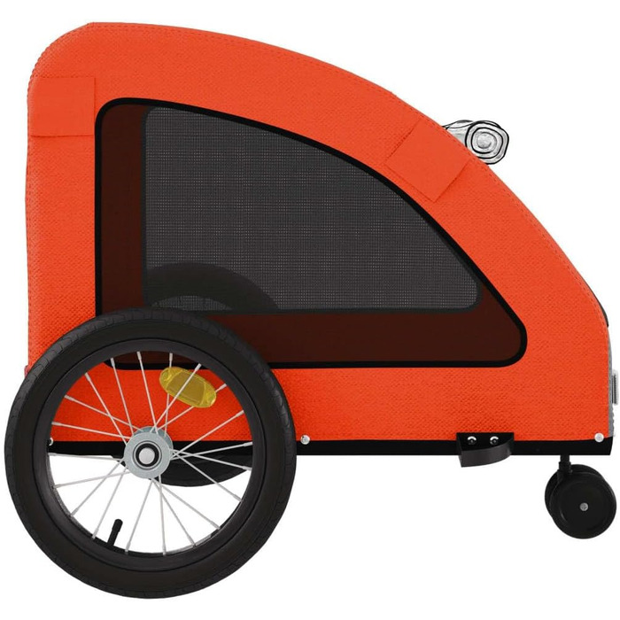 Фургон для собак VidaXL - переносний, з прапором та світловідбивачами, до 30 кг, Oxford-Gewebe, 63.5 x 124.5 x 66 см, Оранжевий