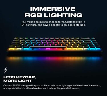 Механічна ігрова клавіатура Fnatic STREAK65 з RGB-підсвічуванням та швидкими срібними перемикачами (65% layout, DE/QWERTZ)