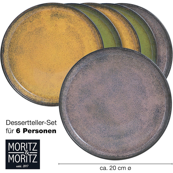 Набір посуду Moritz & Moritz VIDA на 12 осіб (36 предметів) - сучасний порцеляновий сервіз, стійкий до подряпин, підходить для мікрохвильової печі та посудомийної машини, обідній сервіз, сервіз для столу, комбінований сервіз на 12 осіб (вінтаж, десертні тарілки (6 шт))