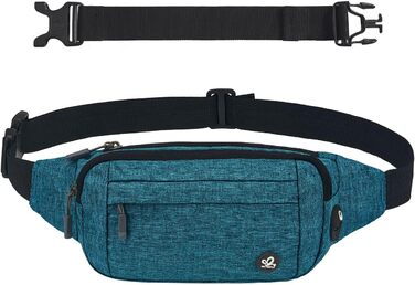 WATERFLY Поясна сумка на пояс для чоловіків та жінок: спортивна сумка на талію, Bum Bag, Hip Bag, Waist Fanny Pack з подовжуваним ремінцем для подорожей, піших прогулянок, дресирування собак, активного відпочинку на природі, блакитний колір