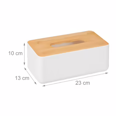 Relaxdays White Towel Box with Bamboo Lid