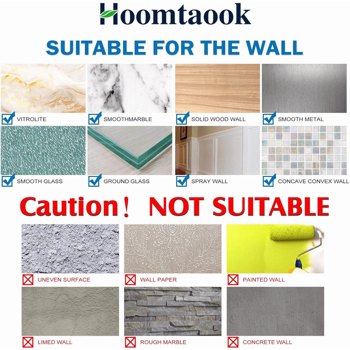 Hoomtaook Shower Shelf Bathroom Shower Wall Shelf Shower Organizer, No Drilling, No Damage to Wall Mount, for Bathroom and Kitchen Accessories, 2 Pack