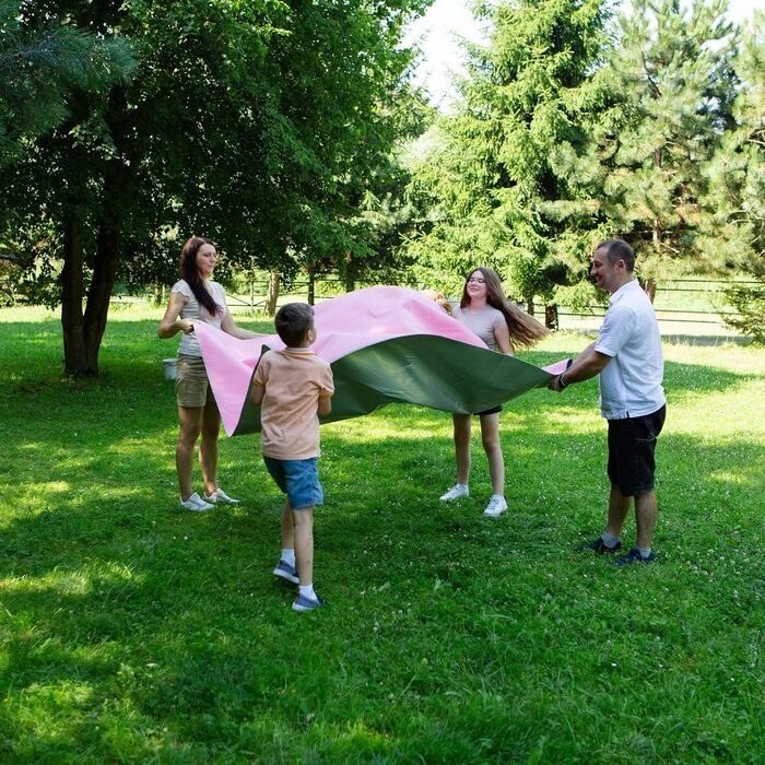 Плед для пікніка Meteor XXL водонепроникний, 200x200 см, Рожевий - термоізоляційний килимок для кемпінгу, пляжу, саду