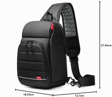 Чоловіча сумка-слінг Crossbody з USB-портом, водонепроникна нагрудна сумка для планшета 9.7