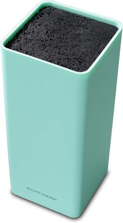 Echtwerk Universal Knife Block, Knife Holder, Kitchen Knife Organizer, practical knife stand, space-saving knife storage with brush insert, flexibly configurable, light blue, 30 cm