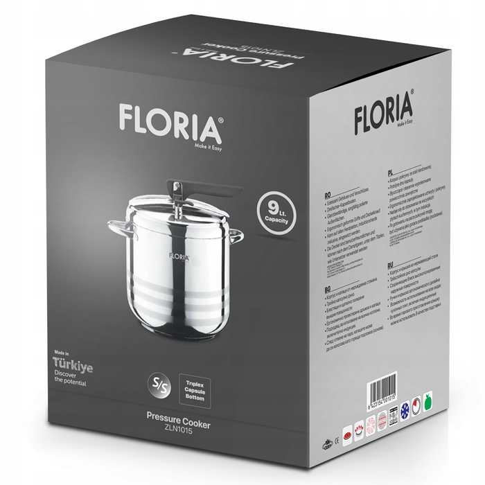 Скороварка Floria 9 л, срібляста