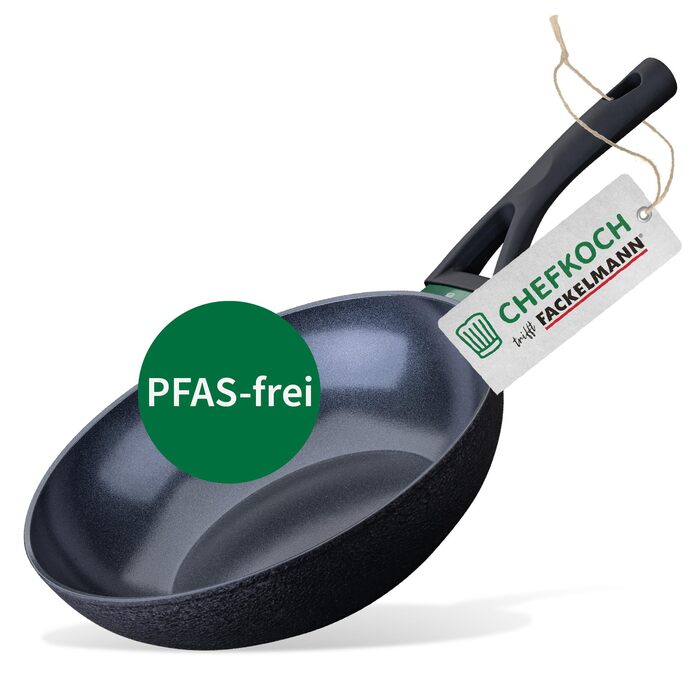 Grill-сковорода FACKELMANN Chefkoch Hamburg керамічна 28 см з антипригарним покриттям, з переробленого алюмінію, для всіх видів плит та духовки