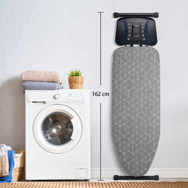 Прасувальна дошка Duwee Extra велика з парогенератором, термостійкий чохол з товстим двошаровим наповнювачем, регульована висота, міцні стабільні ніжки та складана, 122 x 43 см, сіра