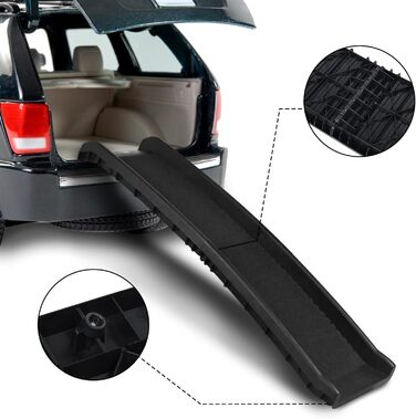 Рампа для собак NAIZY 156 см, складана, з антиковзними килимками, для собак/кішок/домашніх тварин до 90 кг, чорна