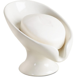 Керамічна мильниця Umlaca з самостійним осушенням, у формі листка, вінтажний дизайн, для кухні, ванної кімнати, душу, білий мармур