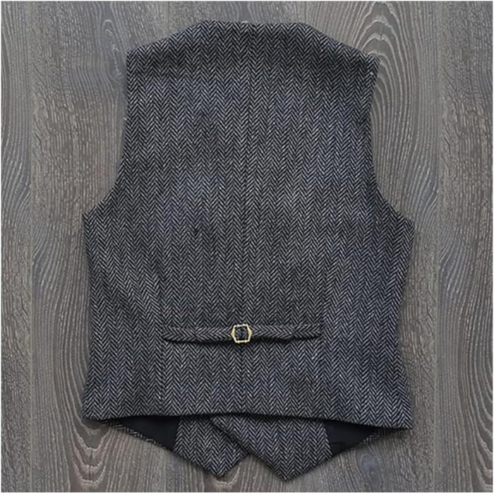 Костюм-двоєник для чоловіків, твідовий жакет та жилет, для весілля та друзів нареченого (L, шампань)