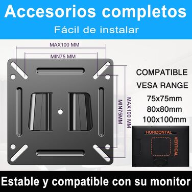 Настінний кронштейн для телевізора orienttvbracket для LED, LCD, OLED, Plasma (14-61 дюймів), VESA до 100x100 мм, фіксований, до 15 кг