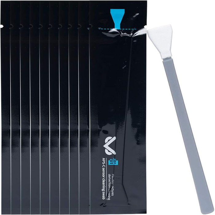 Набір для чищення сенсора камери VSGO 12 шт. з розчином 10 мл, сухими стікерами для CCD/CMOS, для Nikon, Sony (16 мм з очисником)