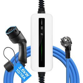 Кабель для зарядки електромобіля Тип 2, 10/16A, 6м, 220-240V, 3.6kW, з дисплеєм, Schuko, IEC 62196-2