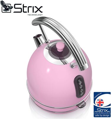 Електричний чайник Swan Retro 1.8 л, рожевий, з автоматичним відключенням, нержавіюча сталь, 3000 Вт