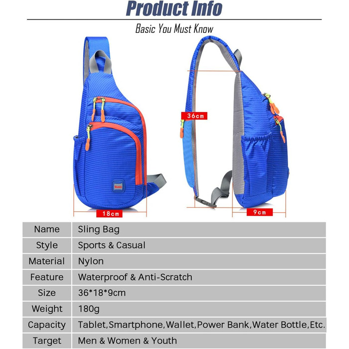 Водонепроникний рюкзак-слінг з нейлону з нагрудною кишенею для чоловіків та жінок, Gisdanchz, 36*18*9 см, в клітинку, зелений