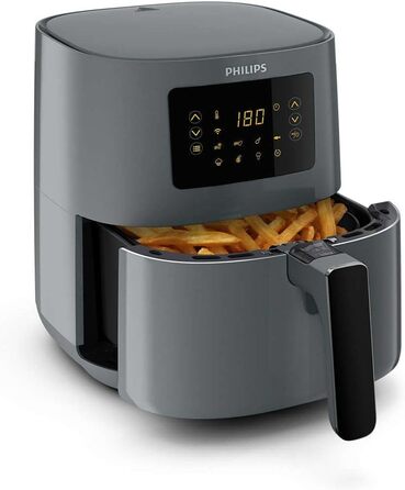 Philips HD9255/60 Airfryer Deep Fryer, Remote Connection, 0.8 kg, 4.1 L Capacity 4.1LT/L/WIFI/GREY/4 PEOPLE