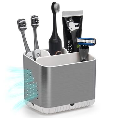 Тримач для зубних щіток електричних: органайзер для ванної кімнати, сірий