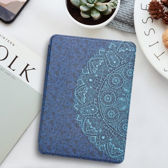 Чохол для Kindle 6' (11-го покоління) 2024/2022 (C2V2L3) - PU шкіра, захисний чохол з авто-сон/пробудження, Smart Cover, Löwenzahn (Блакитна квітка)