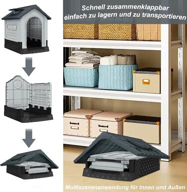 Будка для собак Median, пластикова, вологостійка, сірого кольору (79.5 x 70.5 x 78 см)