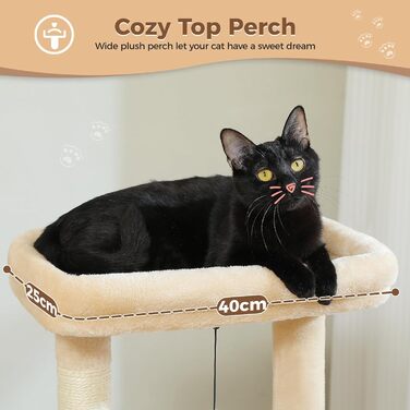 PAWZ Road Котячий комплекс з дряпалкою та гамаком для кішок, котячий турнік, зелений 83 см (бежевий)