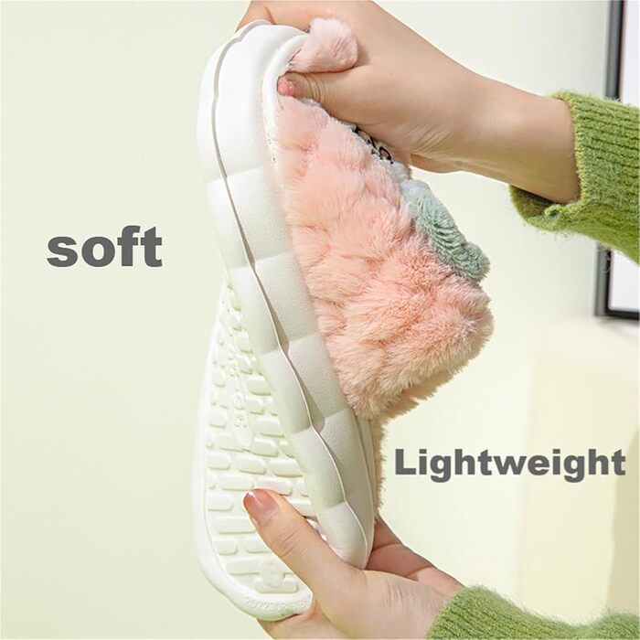 Жіночі та чоловічі домашні тапочки зимові, плюшеві, теплі, з піни, з антиковзким покриттям, рожеві, 42/43 EU, широкі