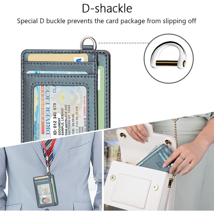 FurArt: Елегантне картхолдер з RFID-захистом для чоловіків та жінок, чорний (S, перламутрово-сірий)