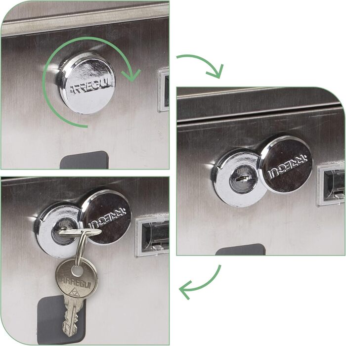 Поштовий ящик ARREGUI Chance E7005 сталевий антрацит з газетницею, розмір M (DIN A4), настінний, з вікном та табличкою для імені