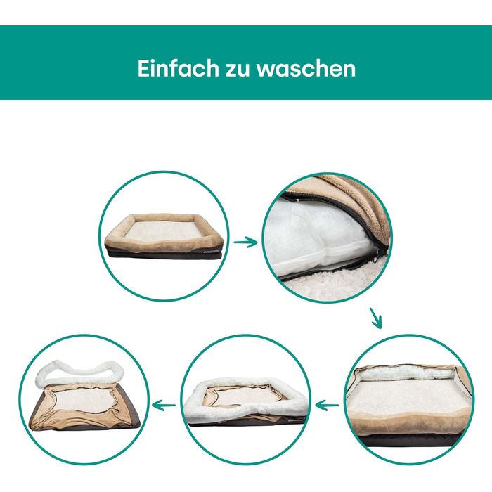 Ортопедичне ліжко для собак Emmi-pet - Ergonomisches Hundesofa для великих собак, 120x85x25 см. Зручне, м'яке, з антиковзаючою поверхнею, дихаюче, з регульованою формою. XXL (120x85 см)