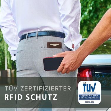 Гаманець TRAVANDO з кліпсою для грошей Amsterdam - сертифікований TÜV - 10 відділень для карток - тонкий дизайн - захист RFID - маленька кишеня для монет - з подарунковою коробкою - дизайн з Німеччини