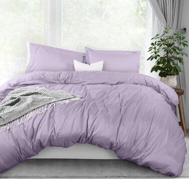 Комплект постільної білизни Utopia Bedding, повний розмір: простирадло на гумці, 2 наволочки, 203 x 228 см, ультрам'яка мікрофібра, лаванда