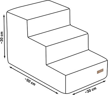 Сходинки для собак Velinda: 3 сходинки, підійдуть і для котів. Допомога у підйомі для домашніх тварин. Зроблені з пінопласту, колір: кремовий (Cord)