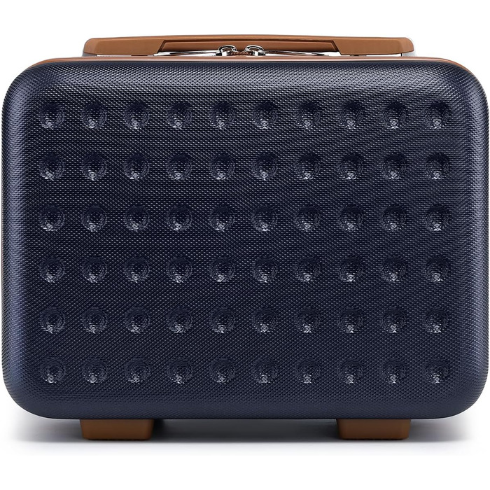 Валіза-тележка KONO з жорстким корпусом, 76x50x31 см, білий (блакитний, косметичка)