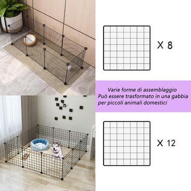 Ворота для сходищ, огорожі для домашніх тварин, ворота для собак, дротяні ворота, загородження для собак, портативне собаче вольєр для маленьких собак з сіткою (90 x 60 см) (6 шт.)