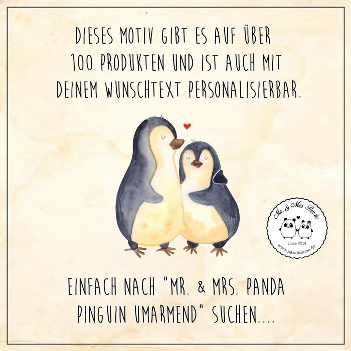 Декоративна подушка Mr. & Mrs. Panda з пінгвінами, що обіймаються, 40x40 см – подарунок для пари, на весілля, заручини, річницю, диванна подушка, чохол