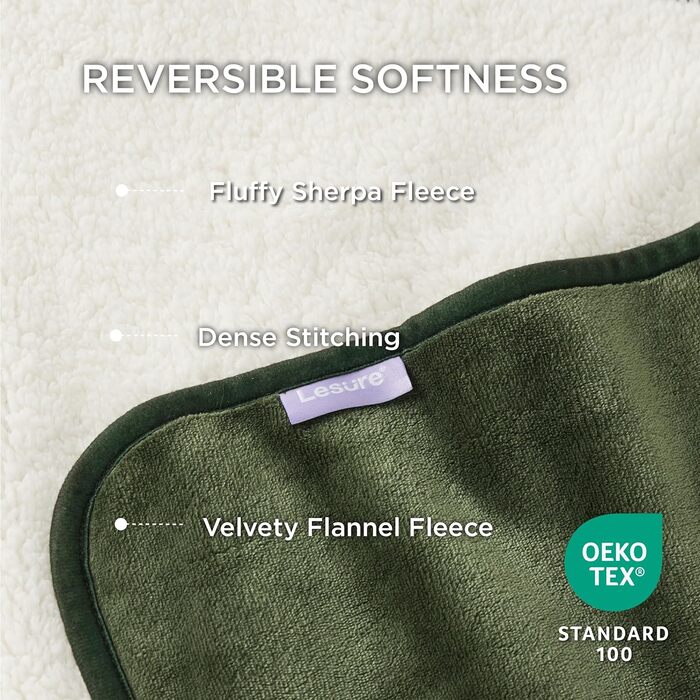 Водонепроникний коврик для собак Lesure, великий розмір 100x120 см, для активного відпочинку, з Sherpa Fleece, для собак та котів, миючий, захист дивану, оливковий