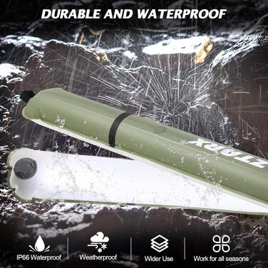 Qoolife LED Camping Lamp Rechargeable, Foldable Solar Camping Light Power Bank with 2 Charging Methods, Rechargeable Camping Lamp with Magnetic Attachment, Waterproof for Camping 85 cm