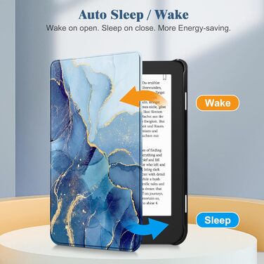Чохол Fintie для Tolino Shine Color/Shine(2024)/Shine 4(2022) & Kobo Clara Colour/Clara BW(2024)/Clara 2E(2022) eReader - ультратонкий з авто-сон/пробудження та магнітним закриттям, блакитний мармур